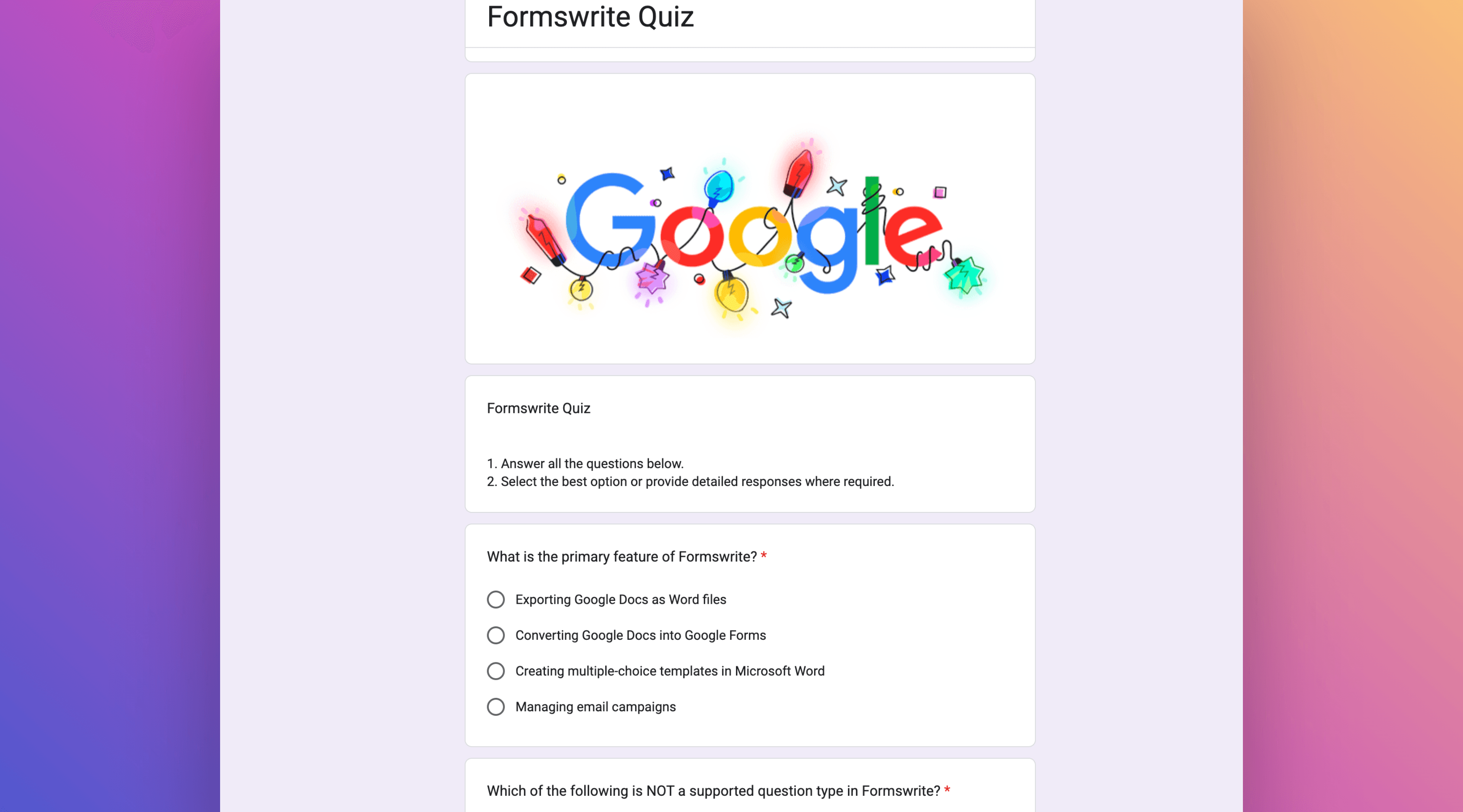 After - Google Forms