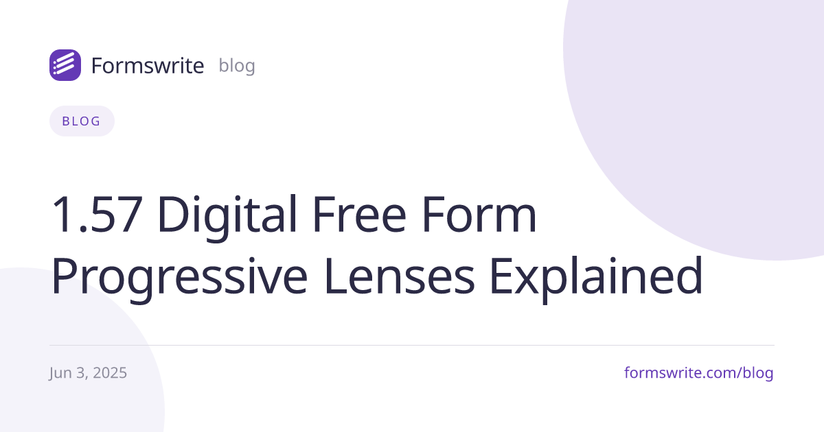 1.57 Digital Free Form Progressive Lenses Explained