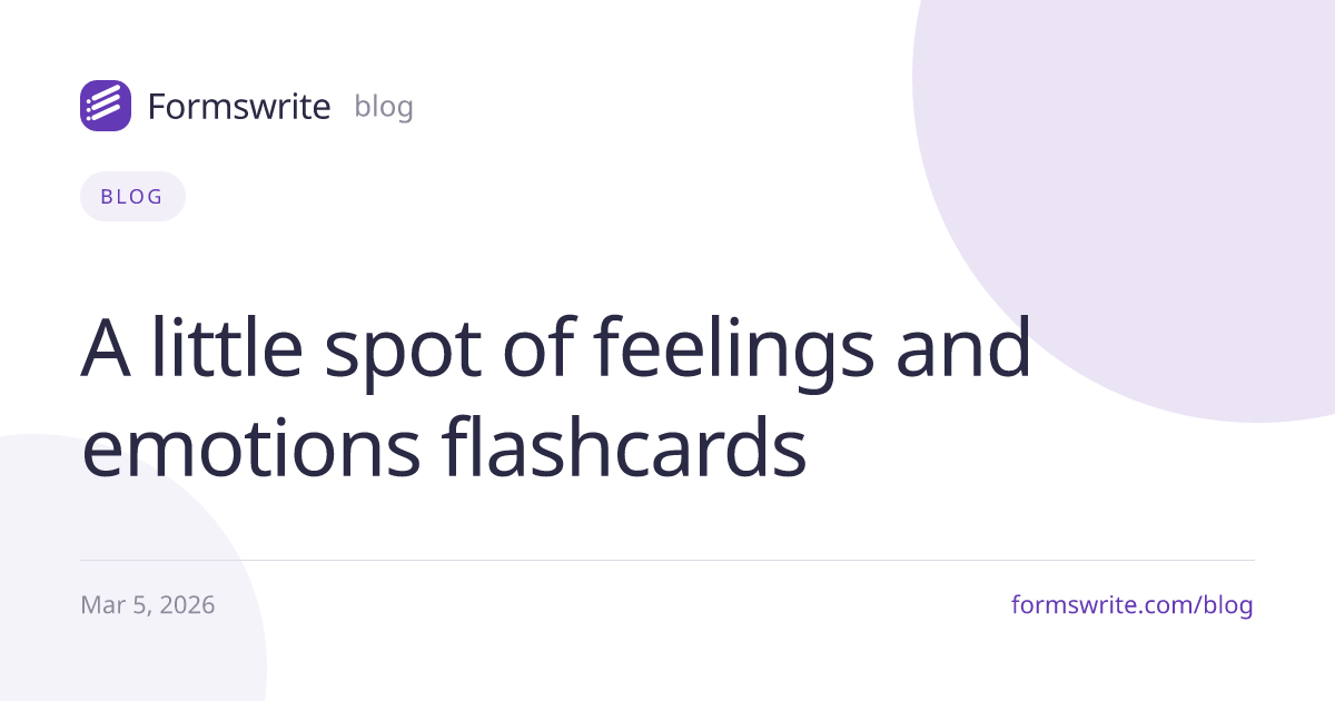 A little spot of feelings and emotions flashcards