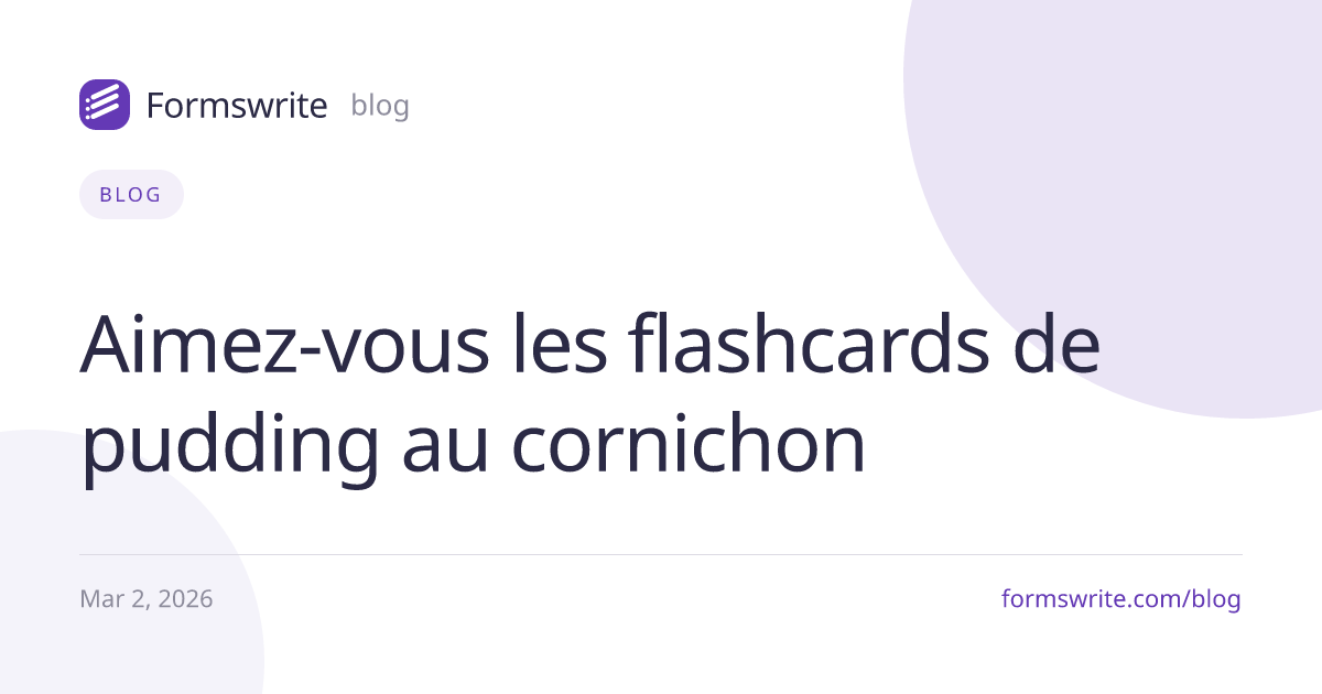 Aimez-vous les flashcards de pudding au cornichon 