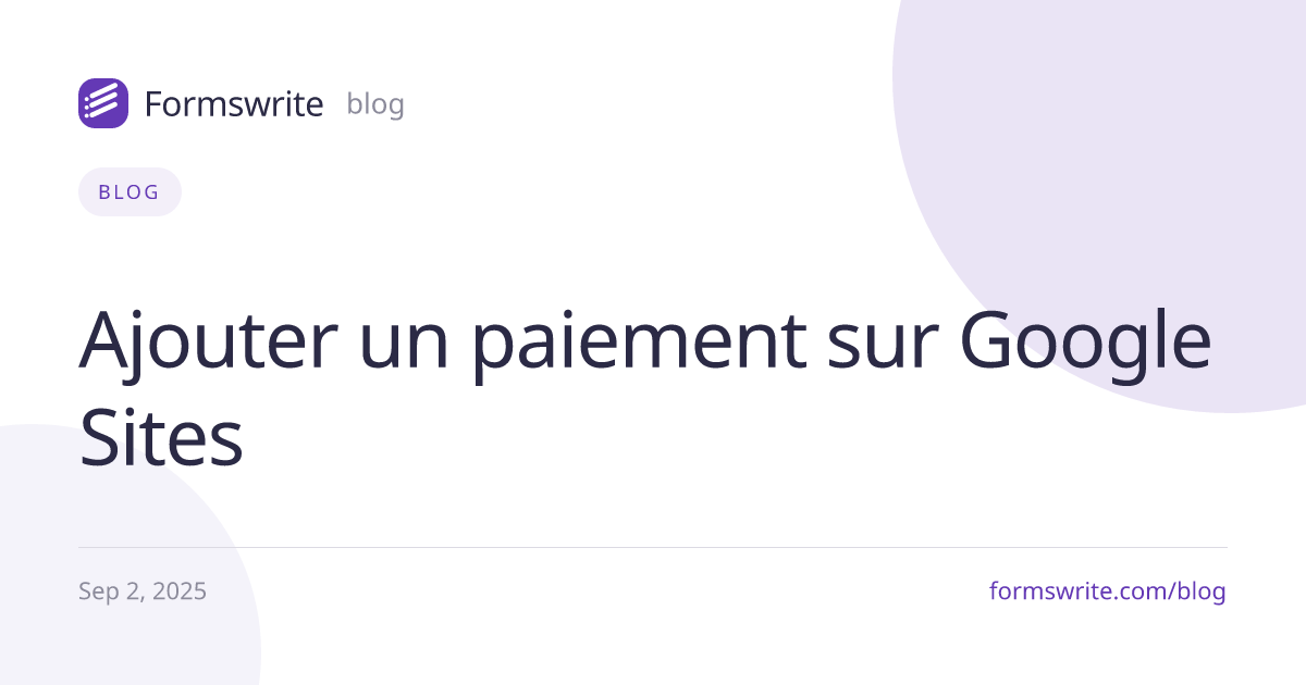 Ajouter un paiement sur Google Sites
