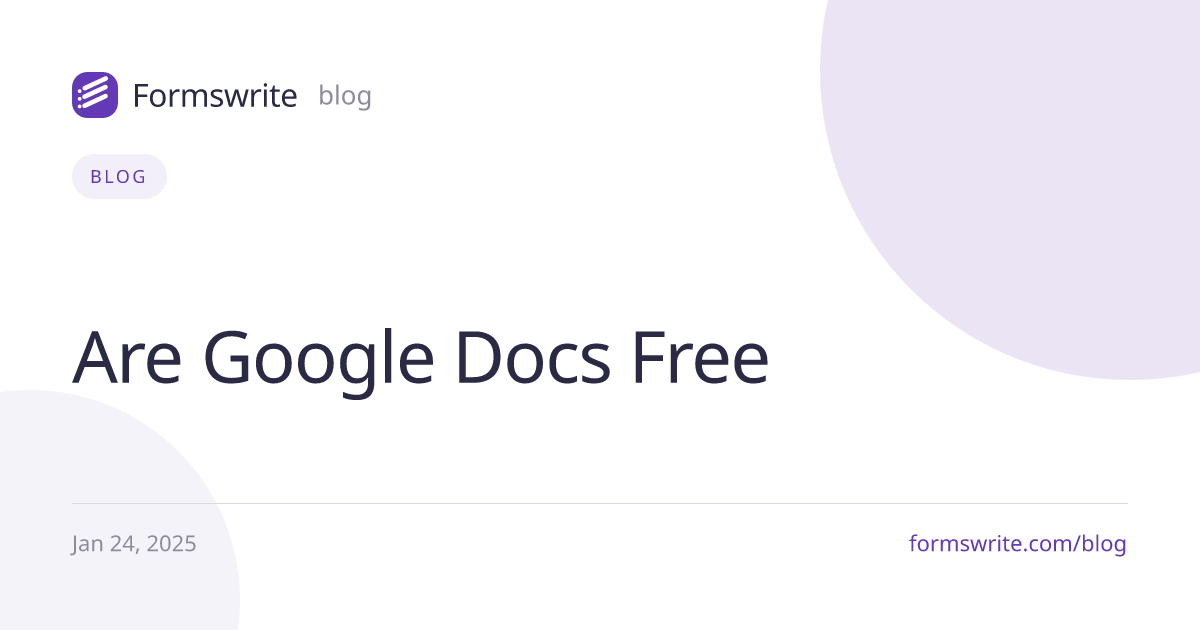 Are Google Docs Free