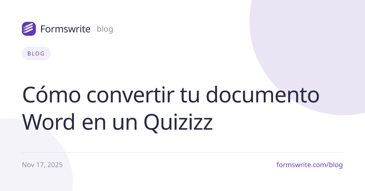 Cómo convertir tu documento Word en un Quizizz