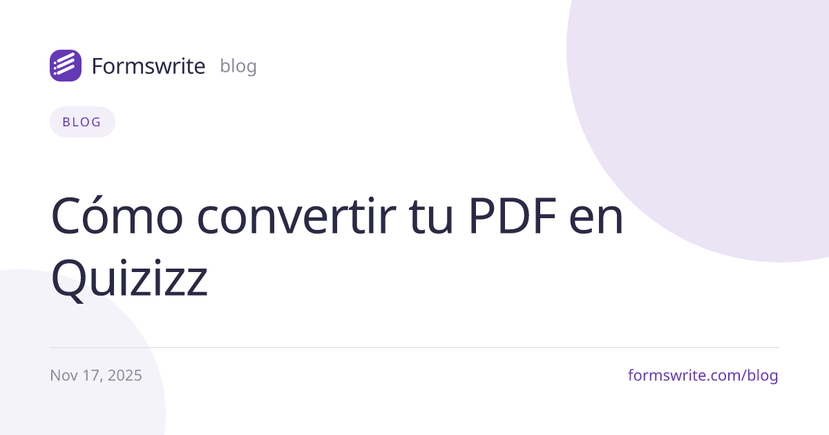Cómo convertir tu PDF en Quizizz
