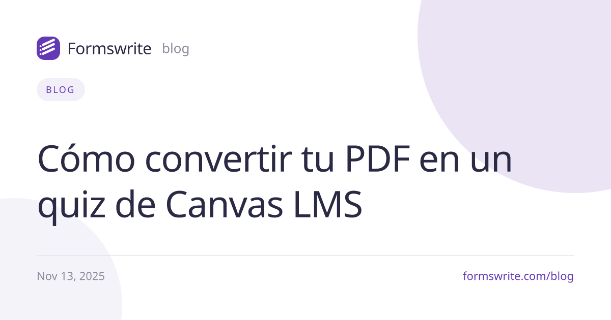 Cómo convertir tu PDF en un quiz de Canvas LMS