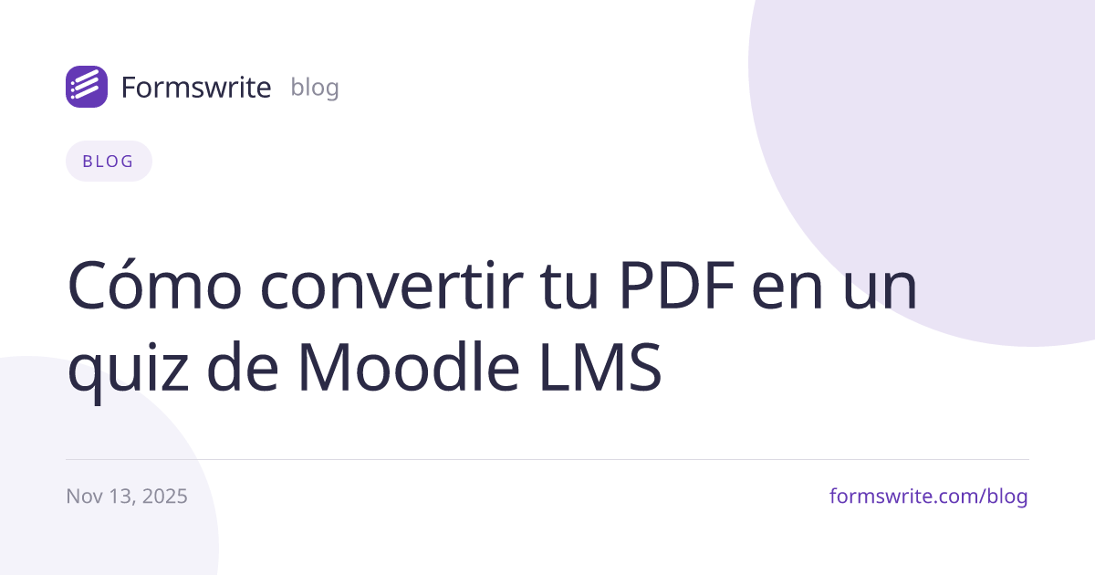 Cómo convertir tu PDF en un quiz de Moodle LMS