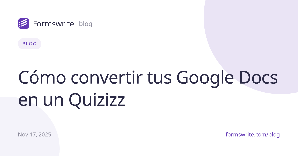 Cómo convertir tus Google Docs en un Quizizz