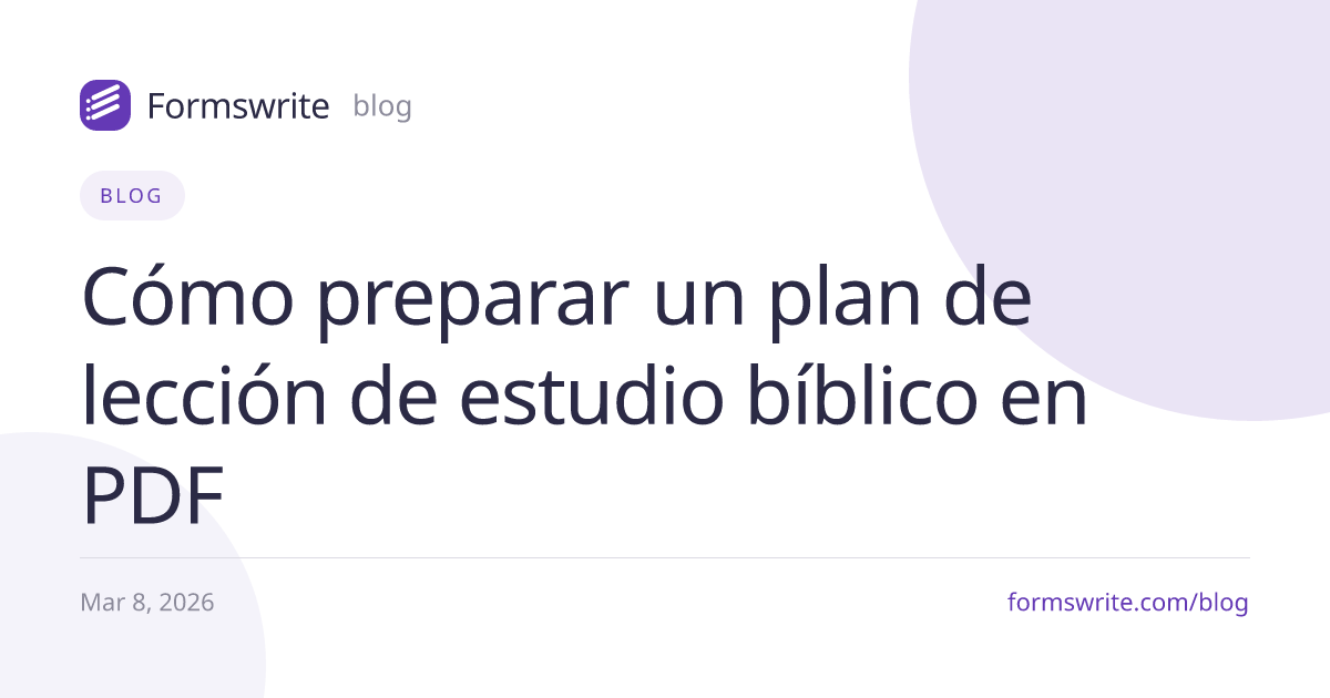 Cómo preparar un plan de lección de estudio bíblico en PDF