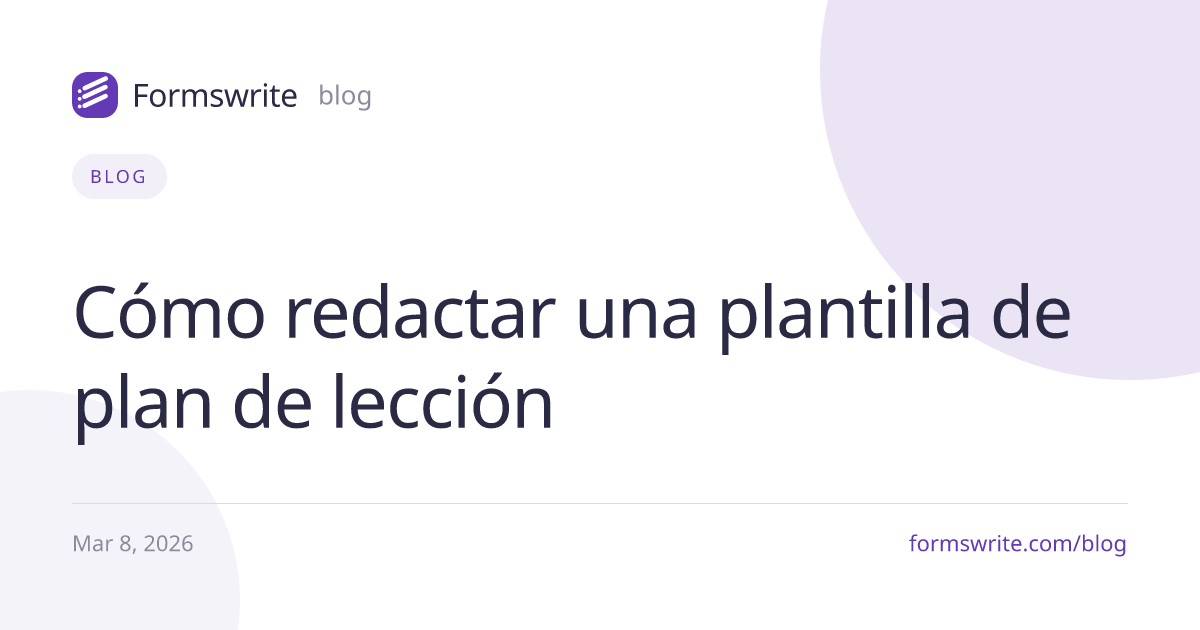 Cómo redactar una plantilla de plan de lección