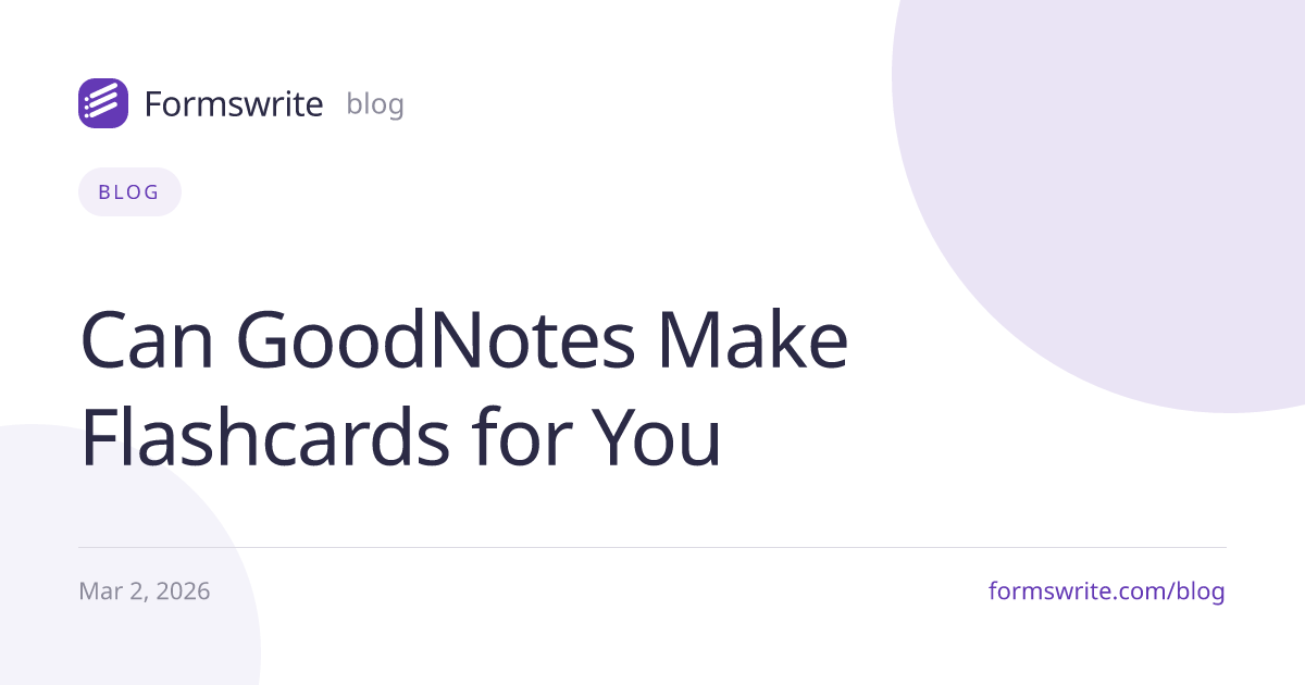 Can GoodNotes Make Flashcards for You