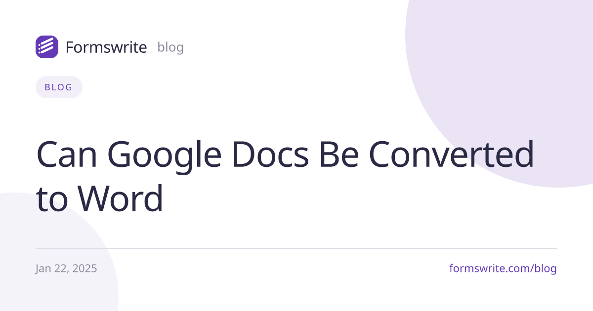 Can Google Docs Be Converted to Word
