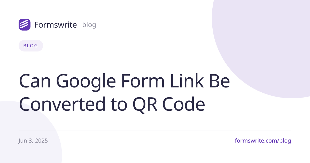 Can Google Form Link Be Converted to QR Code