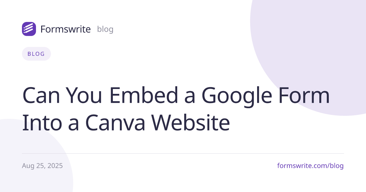 Can You Embed a Google Form Into a Canva Website