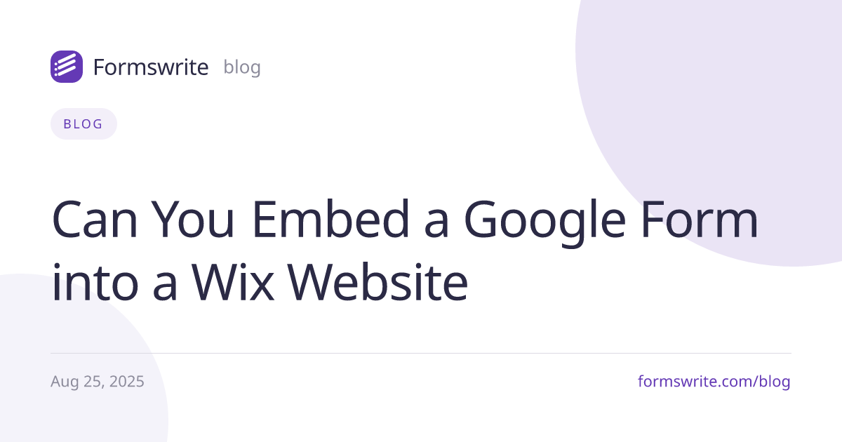 Can You Embed a Google Form into a Wix Website