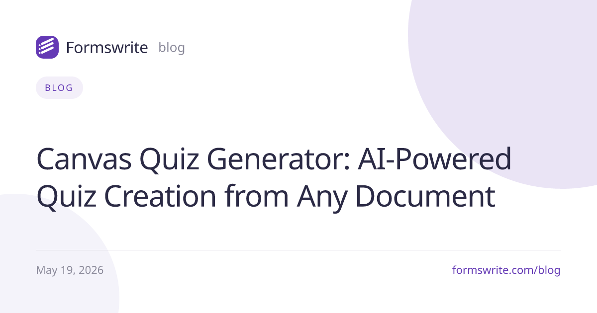 Canvas Quiz Generator: AI-Powered Quiz Creation from Any Document