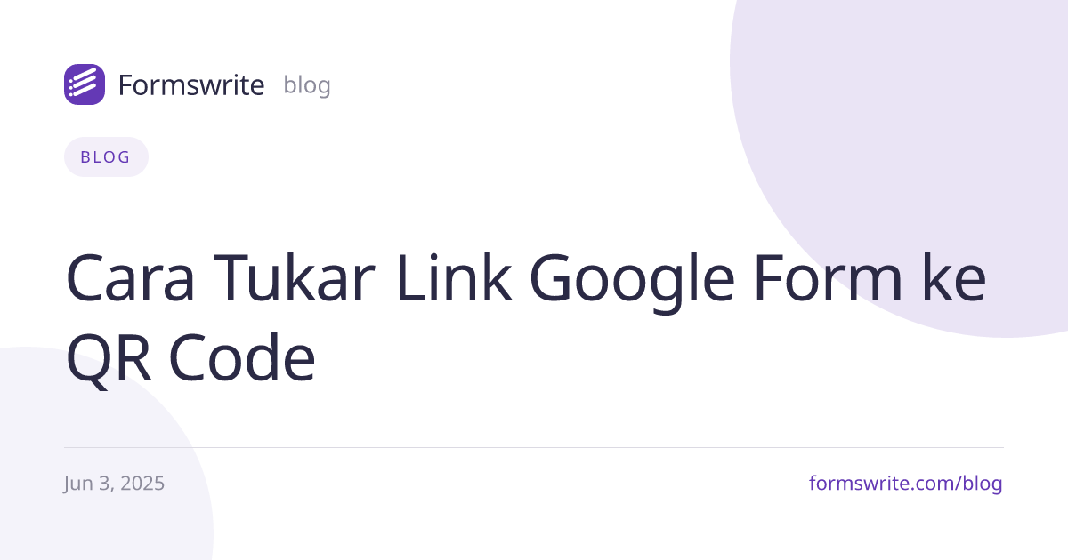Cara Tukar Link Google Form ke QR Code