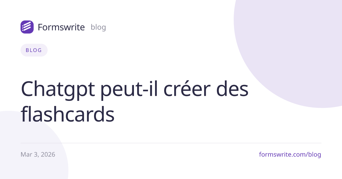 Chatgpt peut-il créer des flashcards