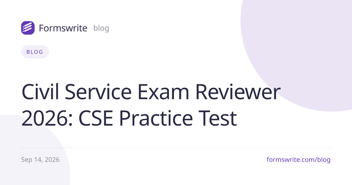 Civil Service Exam Reviewer 2026: CSE Practice Test