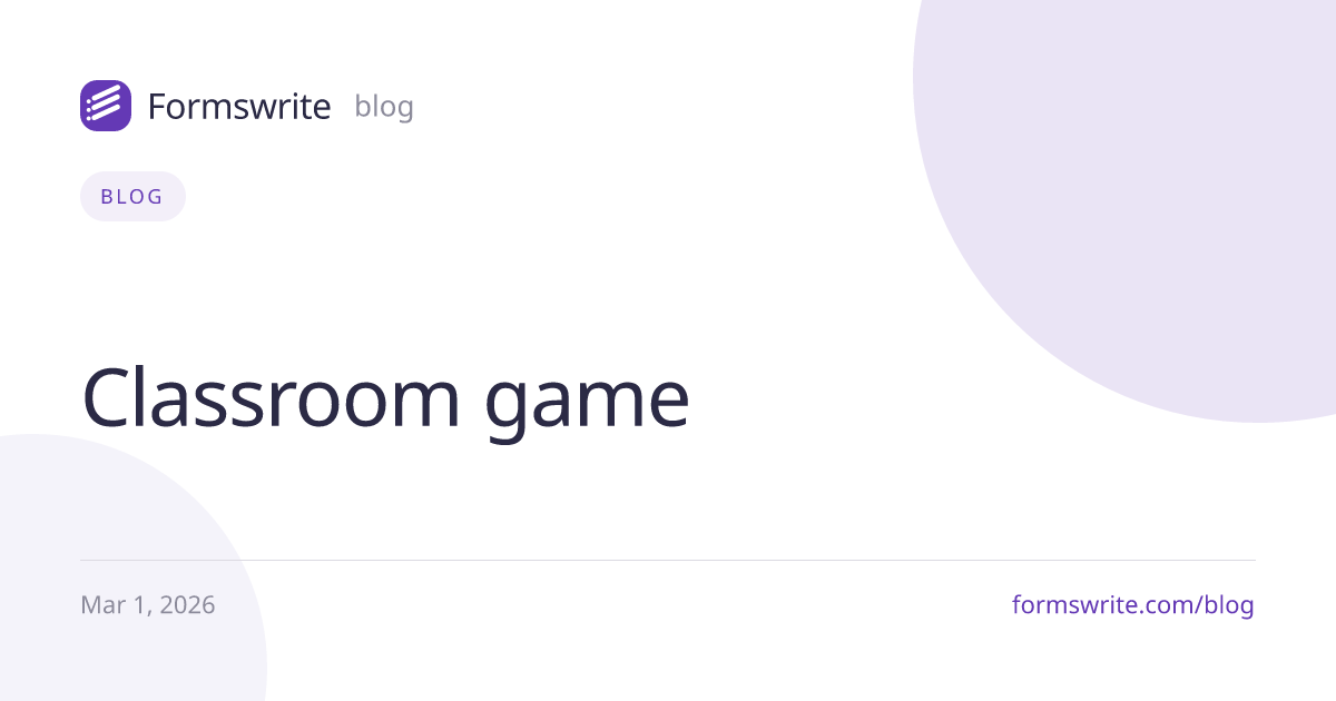 Classroom game