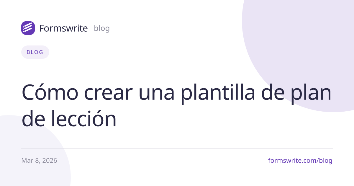 Cómo crear una plantilla de plan de lección