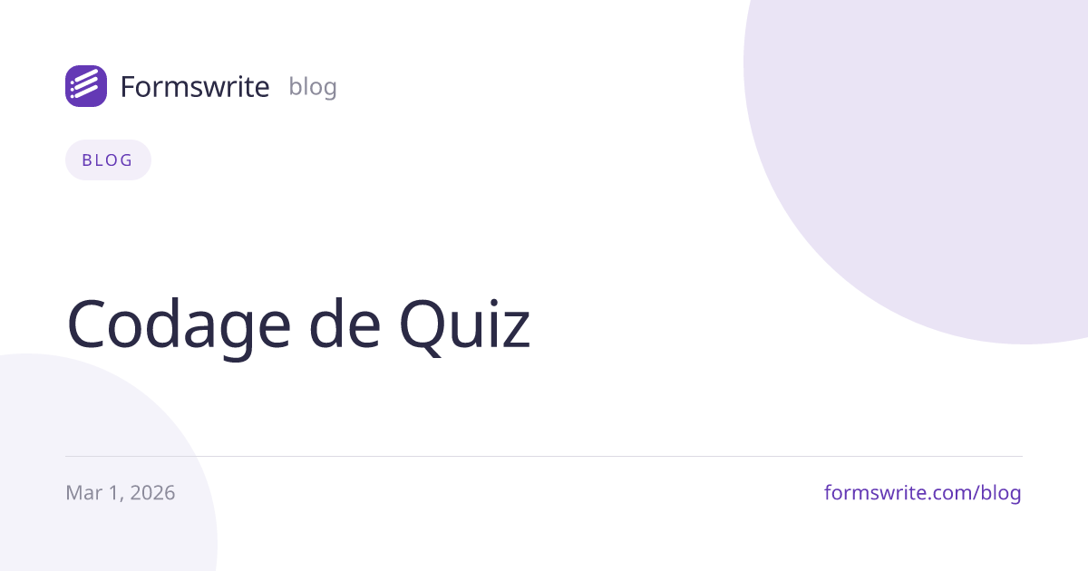 Codage de Quiz