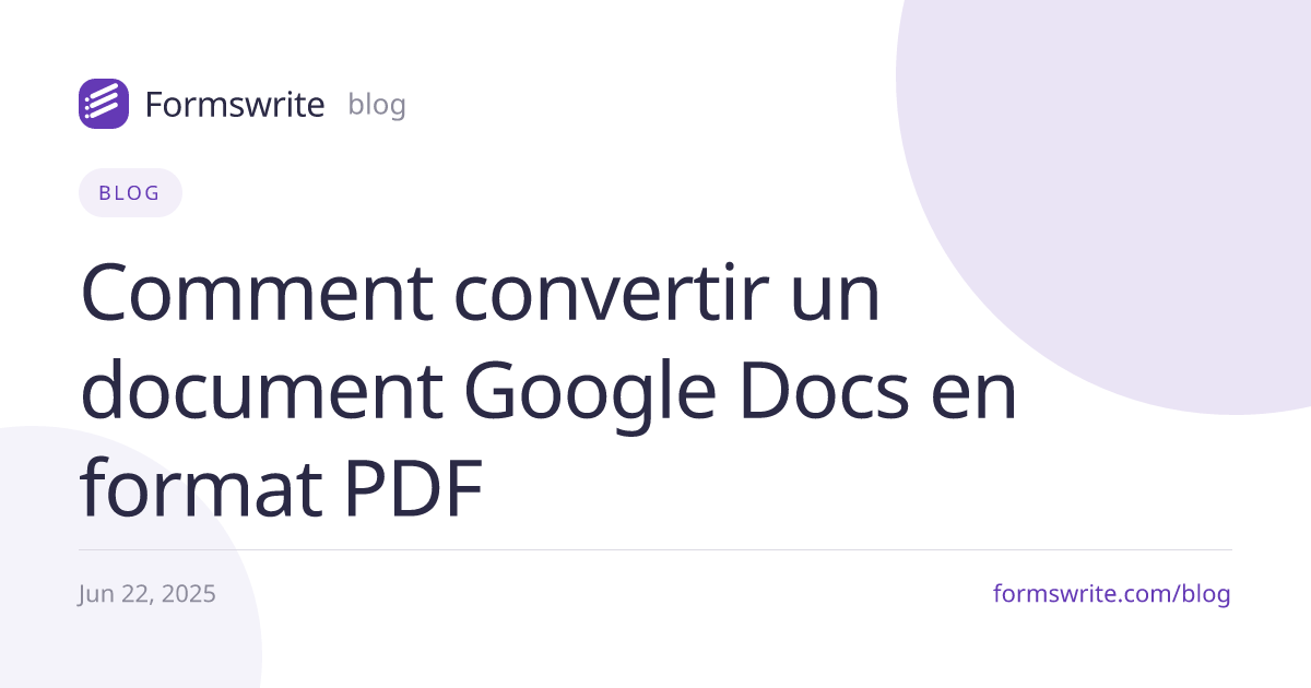 Comment convertir un document Google Docs en format PDF
