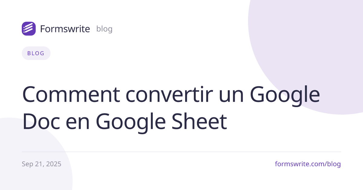 Comment convertir un Google Doc en Google Sheet