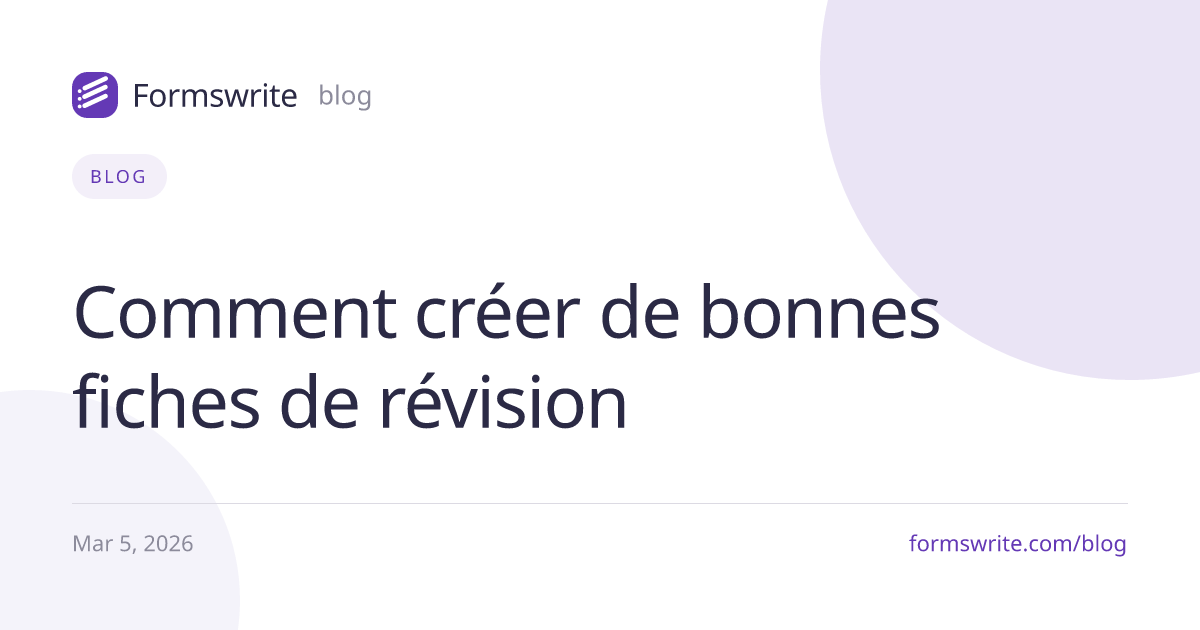 Comment créer de bonnes fiches de révision