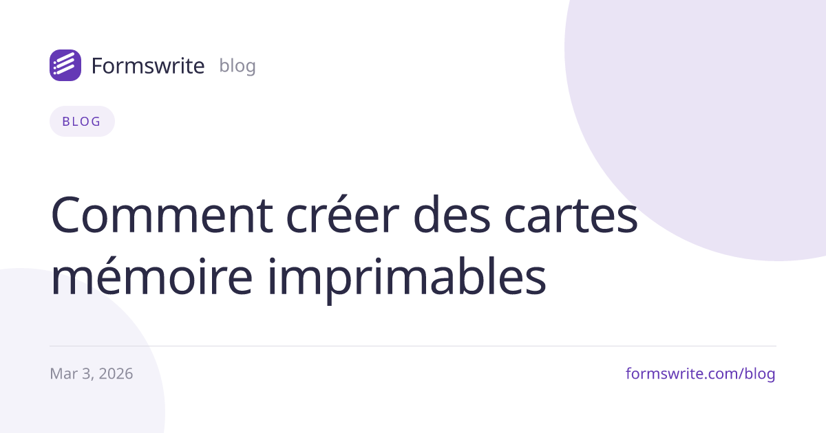 Comment créer des cartes mémoire imprimables