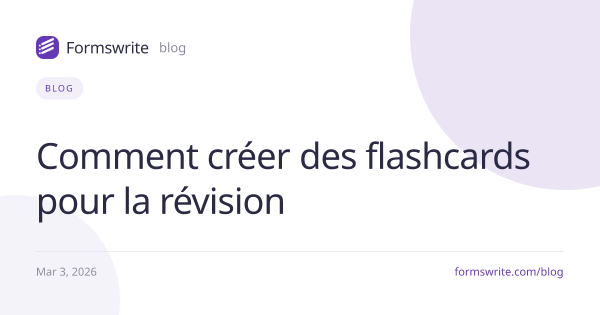 Comment créer des flashcards pour la révision