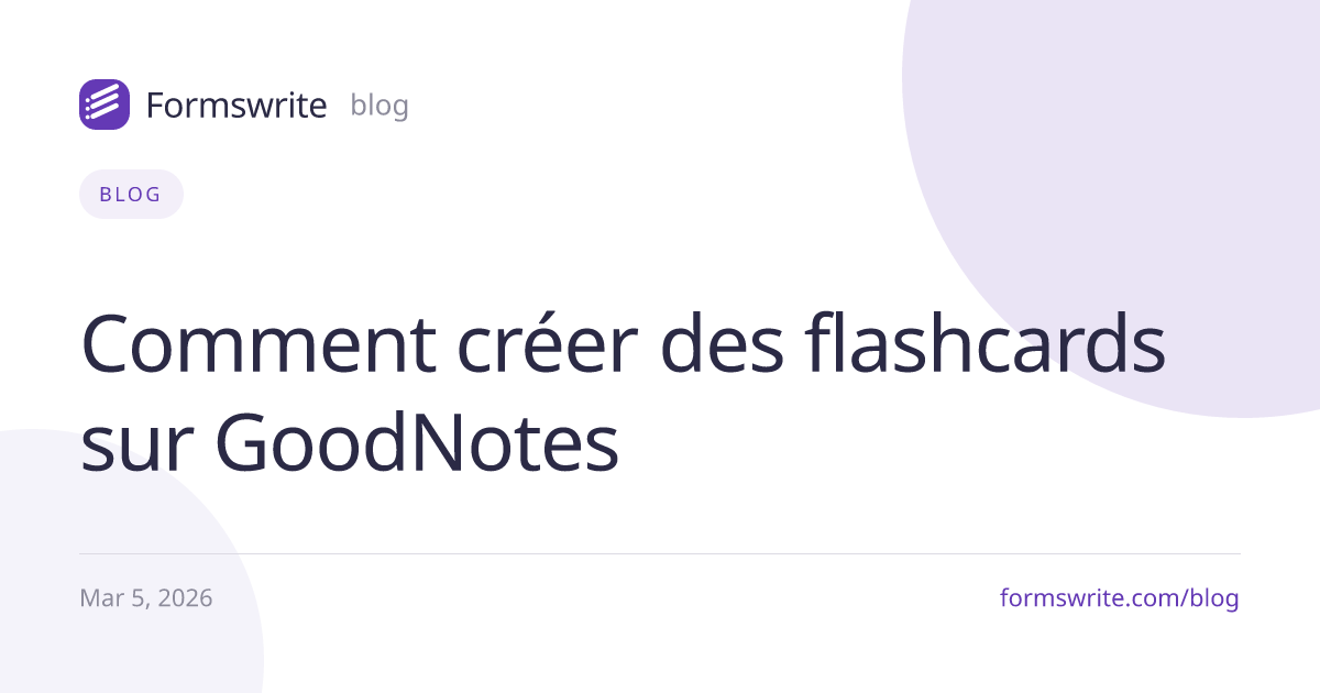 Comment créer des flashcards sur GoodNotes