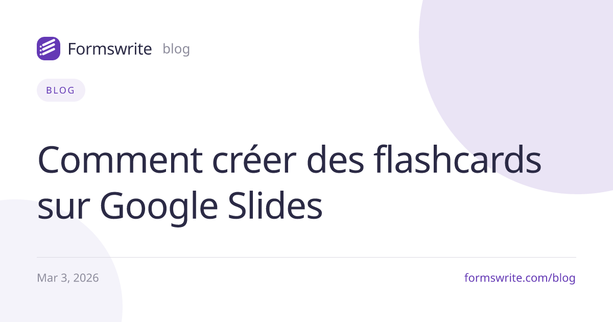 Comment créer des flashcards sur Google Slides