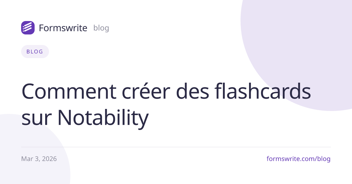 Comment créer des flashcards sur Notability
