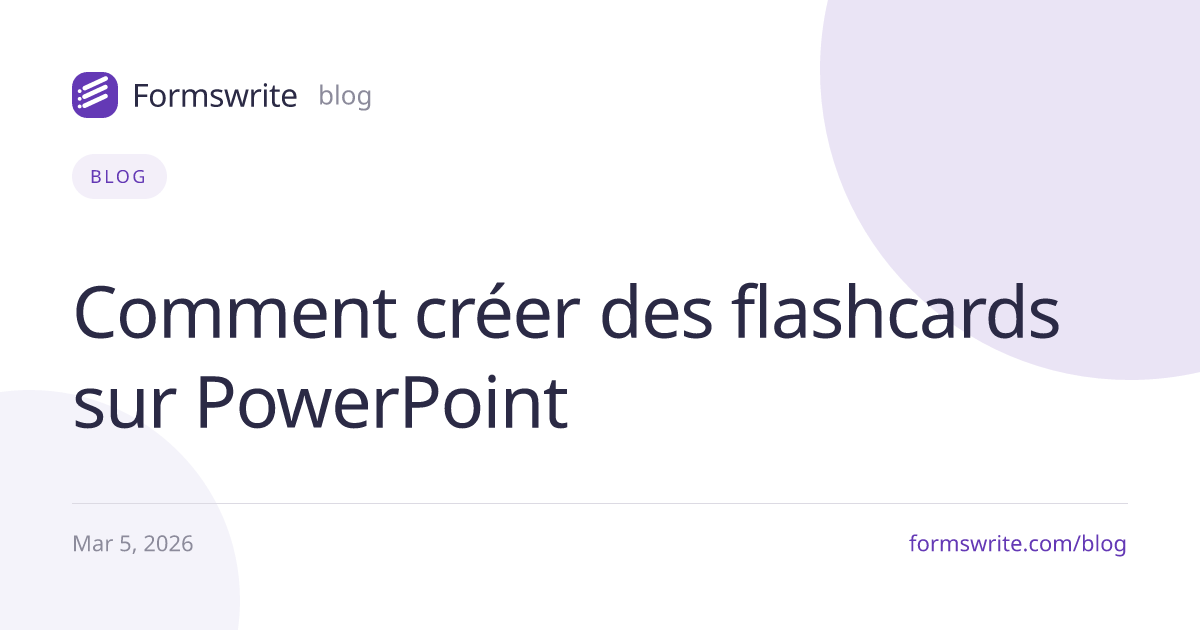 Comment créer des flashcards sur PowerPoint