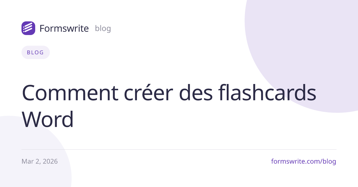 Comment créer des flashcards Word