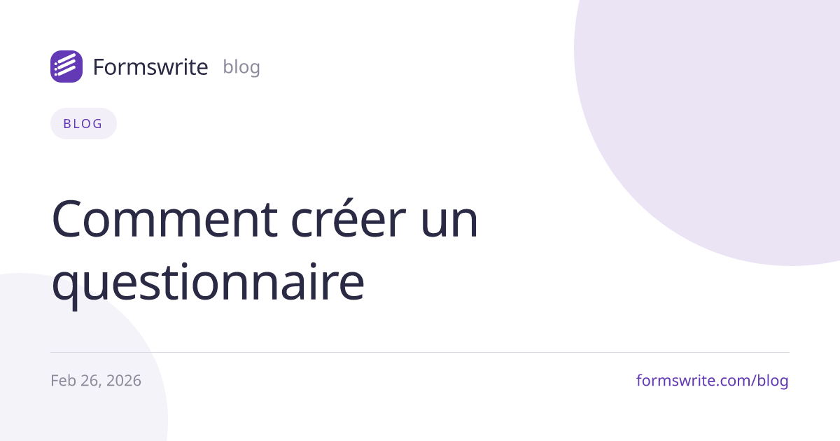 Comment créer un questionnaire