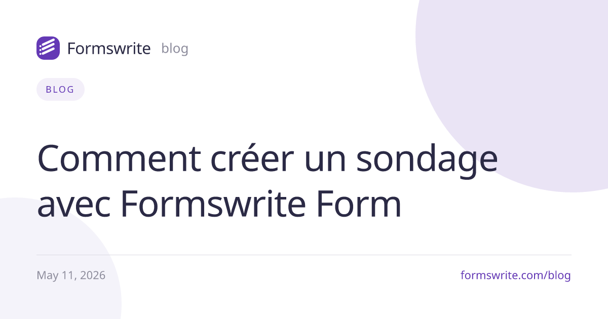 Comment créer un sondage avec Formswrite Form