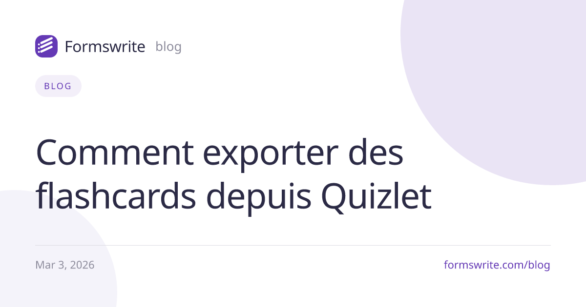 Comment exporter des flashcards depuis Quizlet