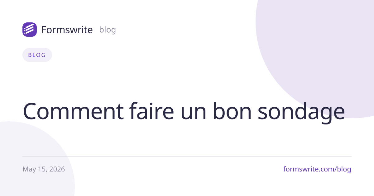 Comment faire un bon sondage