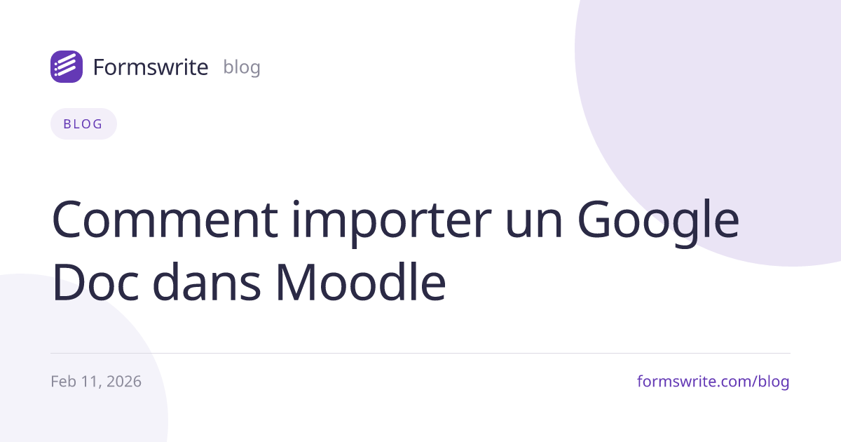 Comment importer un Google Doc dans Moodle