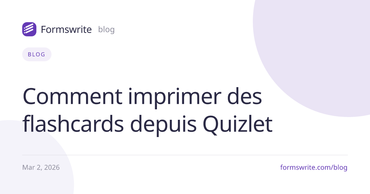 Comment imprimer des flashcards depuis Quizlet