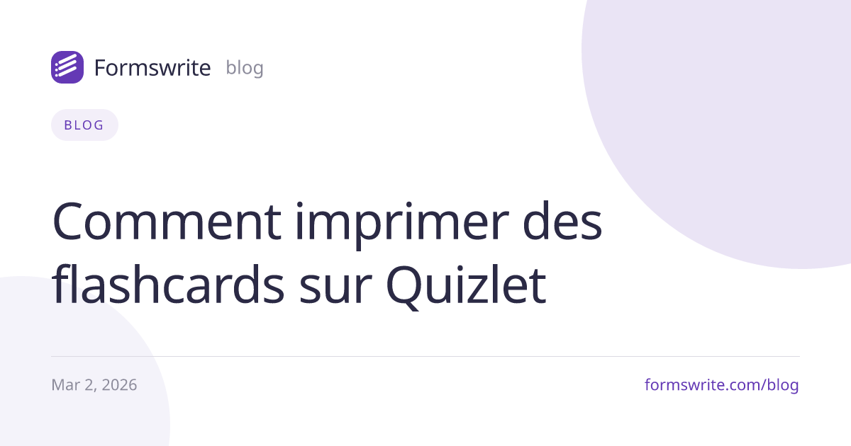 Comment imprimer des flashcards sur Quizlet