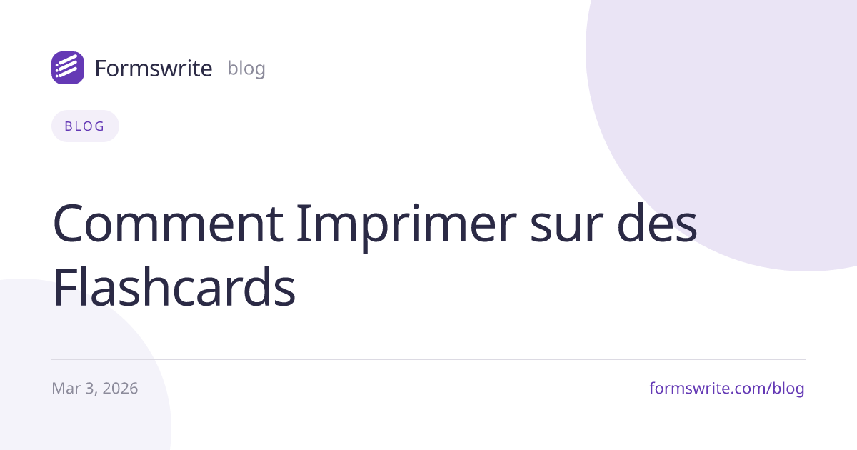 Comment Imprimer sur des Flashcards