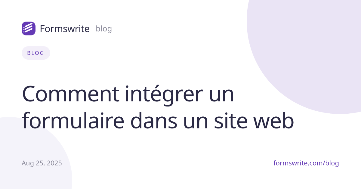 Comment intégrer un formulaire dans un site web