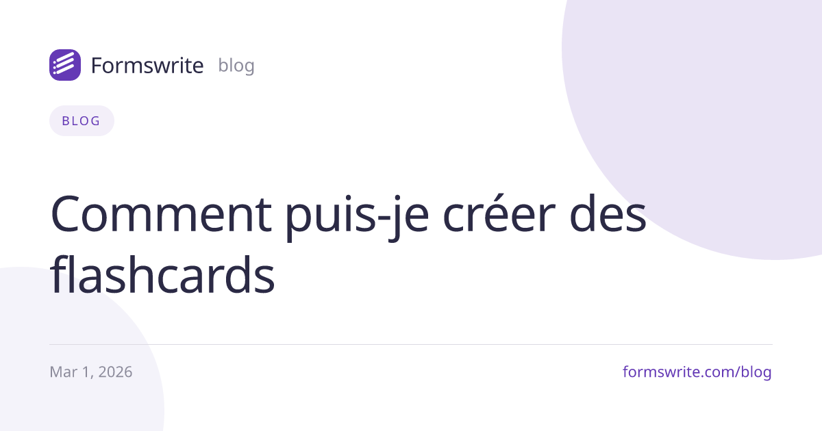 Comment puis-je créer des flashcards