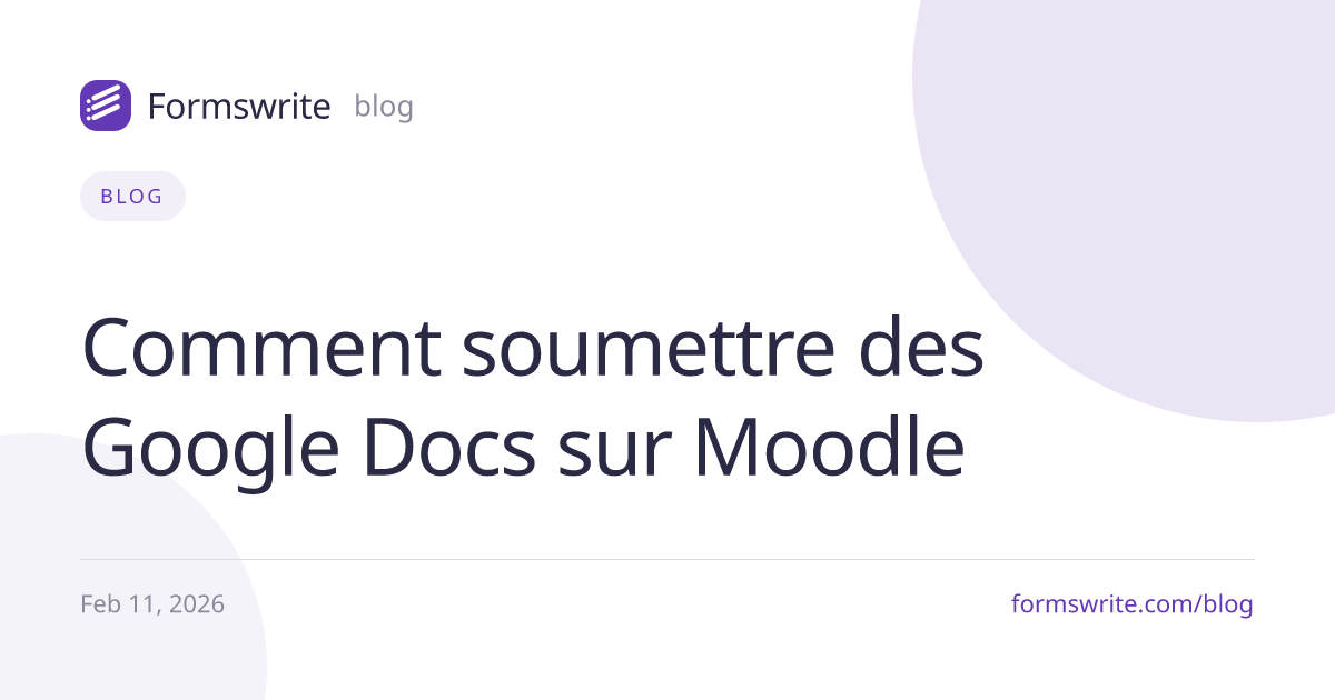 Comment soumettre des Google Docs sur Moodle