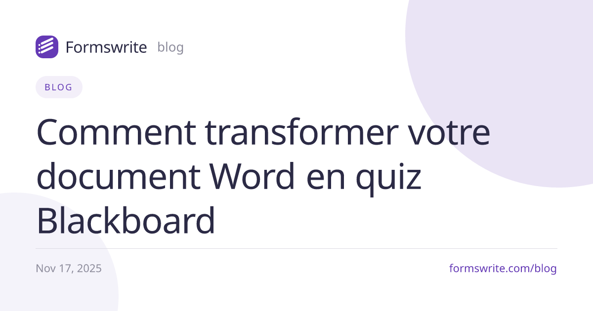 Comment transformer votre document Word en quiz Blackboard