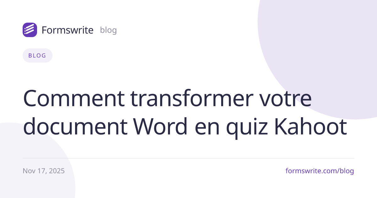 Comment transformer votre document Word en quiz Kahoot 