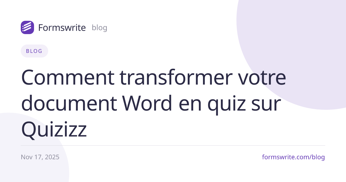 Comment transformer votre document Word en quiz sur Quizizz 