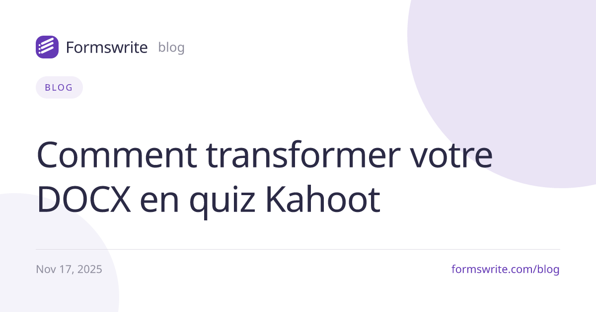 Comment transformer votre DOCX en quiz Kahoot 